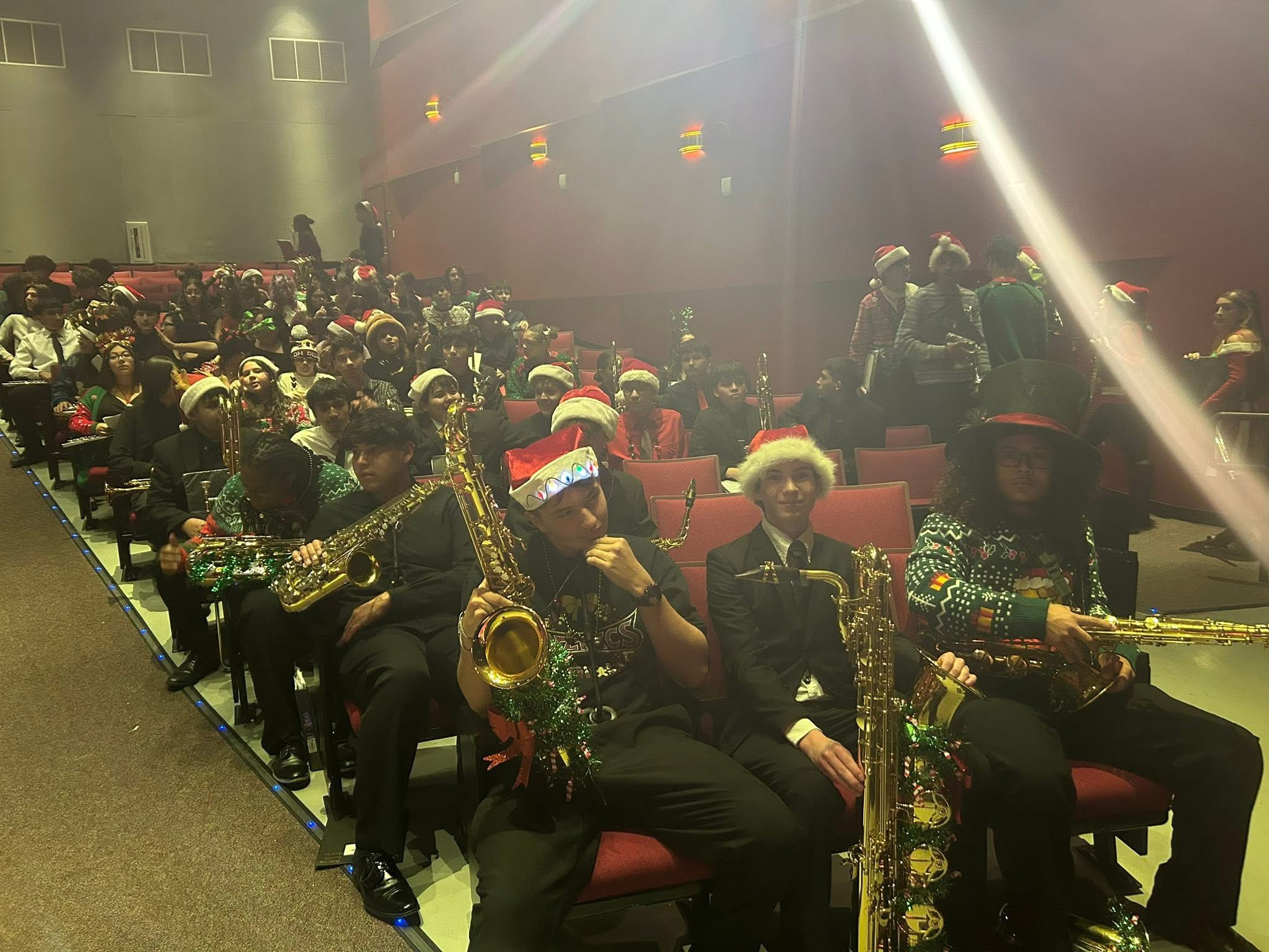 Holiday concert saxophone section